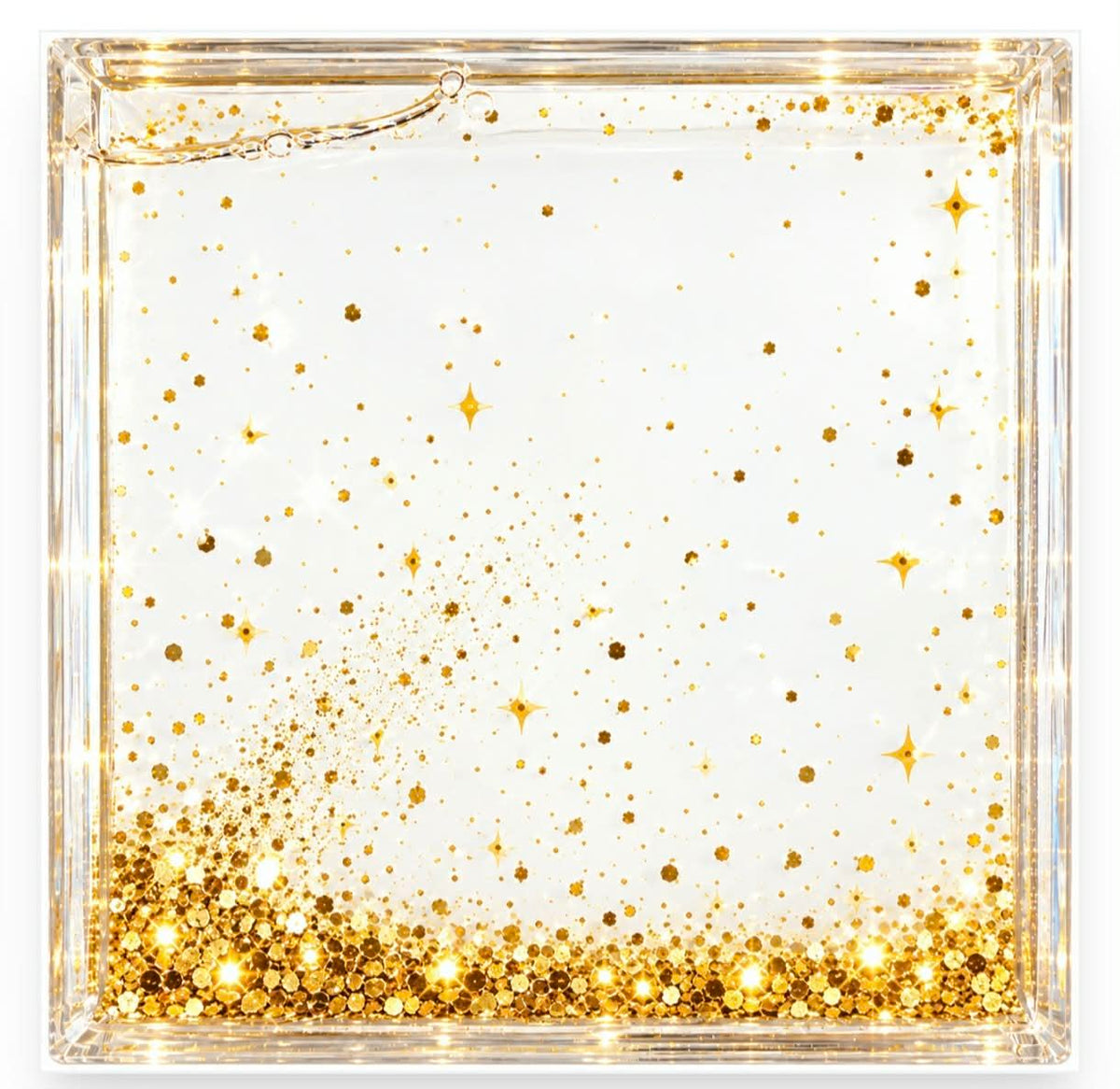 Water frame with glitter